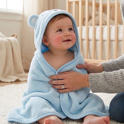 Cape de bain bébé | Absorbante Douce - bebetrucs