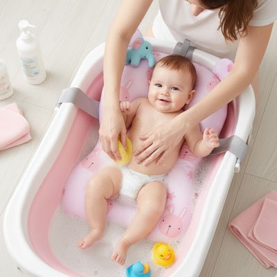 Coussin de bain bébé | Sécurisoft - bebetrucs
