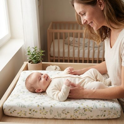 Housse matelas à langer | Douce Protection - bebetrucs